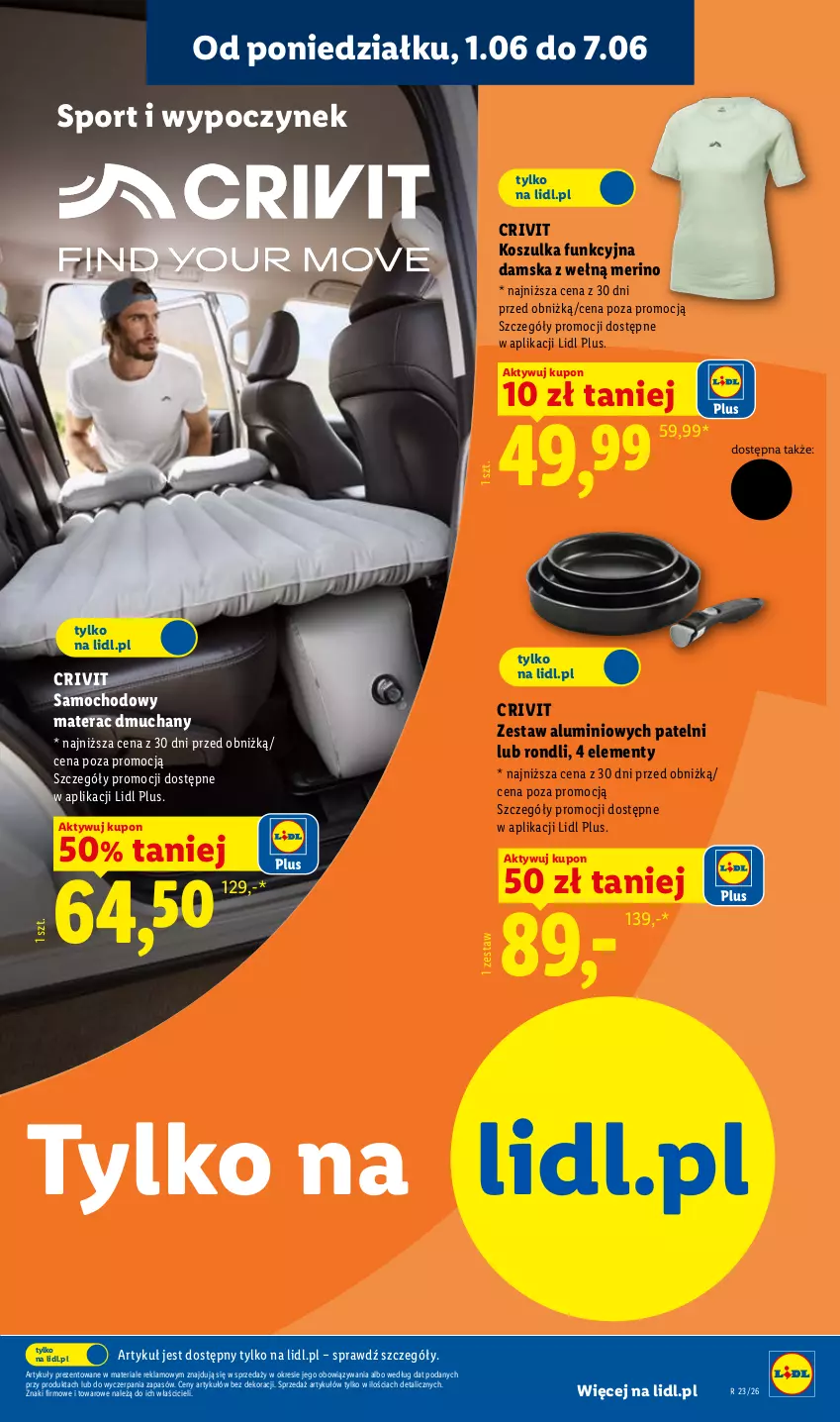 Gazetka promocyjna Lidl - Katalog ważny od 1.06 - ważna 01.06 do 06.06.2026 - strona 9 - produkty: Kosz, Koszulka, Koszulka funkcyjna, Materac, Materac dmuchany, Por, Sport, Tera