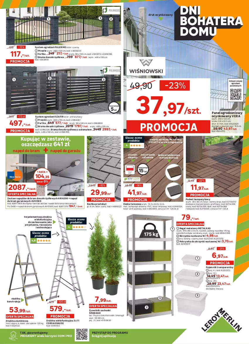 Gazetka promocyjna Leroy Merlin - Dni bohatera domu - ważna 15.09 do 05.10.2021 - strona 11 - produkty: Cement, Ceresit, Cynk, Drabina, Dźwig, Ekogroszek, Finish, Garaż, Gniazdo pojedyncze, Gra, Groszek, Klej, LANA, Płyta, Płyta skalna, Podkład, Podkład podłogowy, Pojemnik, Por, Przewód, Rama, Ramka, Regał, Regał metalowy, Rura, Rura wielowarstwowa, Ser, Sól, Sport, Tablet, Top, Tran, Wełna, Wełna szklana, Włącznik pojedynczy