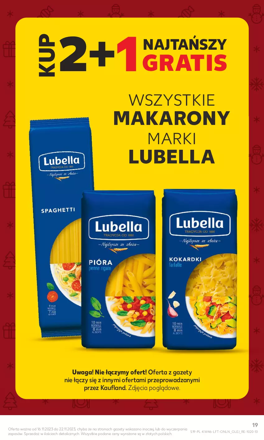 Gazetka promocyjna Kaufland - Gazetka tygodnia - ważna 16.11 do 22.11.2023 - strona 19 - produkty: Bell, Bella, Gra, Lubella, Makaron, Olej, Waga