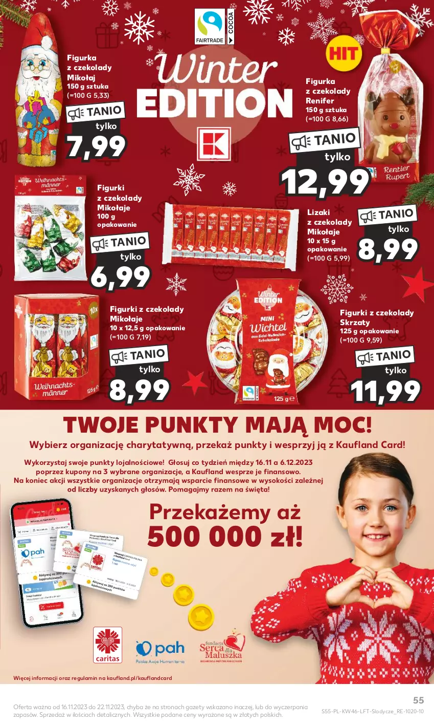 Gazetka promocyjna Kaufland - Gazetka tygodnia - ważna 16.11 do 22.11.2023 - strona 55 - produkty: Figurka z czekolady, Lizaki, Lody, Renifer, Skrzat, Sok