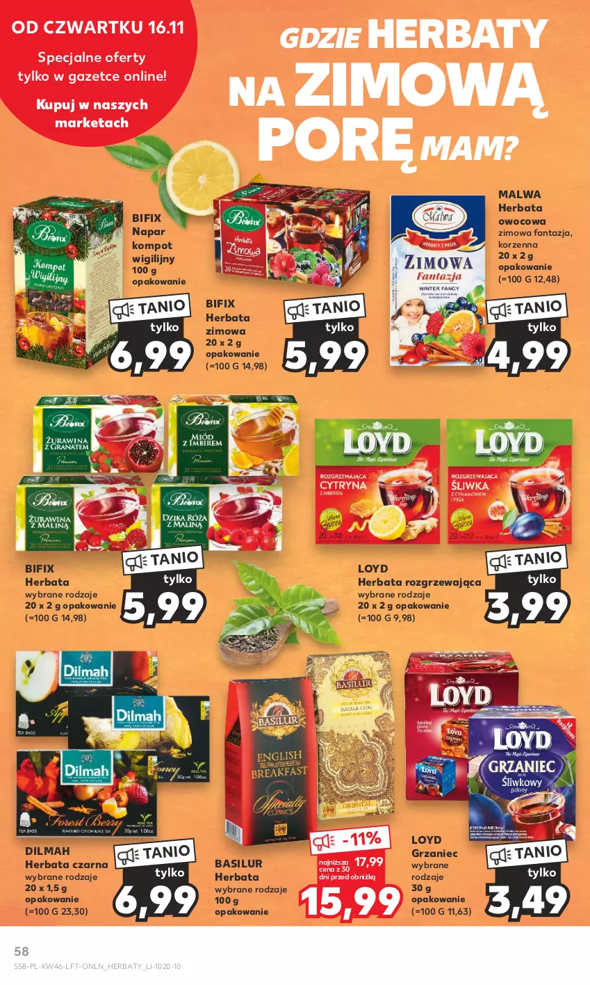 Gazetka promocyjna Kaufland - Gazetka tygodnia - ważna 16.11 do 22.11.2023 - strona 58 - produkty: Dilmah, Fa, Fanta, Herbata, Herbata czarna, Herbata owocowa, Loyd, Por