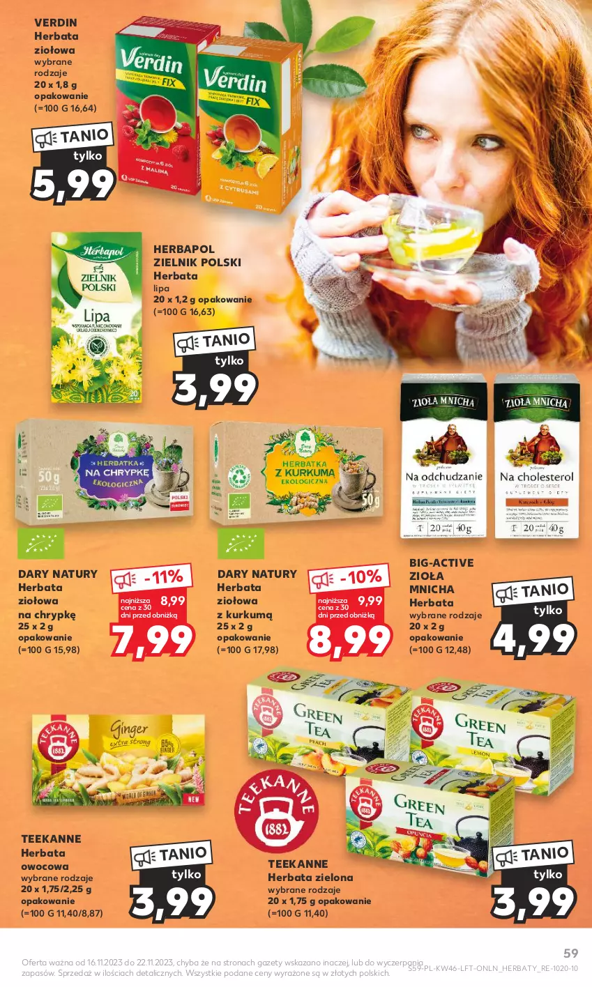 Gazetka promocyjna Kaufland - Gazetka tygodnia - ważna 16.11 do 22.11.2023 - strona 59 - produkty: Herbapol, Herbata, Herbata owocowa, Teekanne