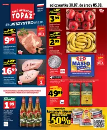 Gazetka promocyjna Topaz - Gazetka - Gazetka - ważna od 05.08 do 05.08.2026 - strona 1 - produkty: Piwa, Piwo, Top, Gra, Kawa ziarnista, Kawa, Mlekovita, Vita C, Danio, Jacobs, Waga, Masło, Pomidor malinowy, Mleko