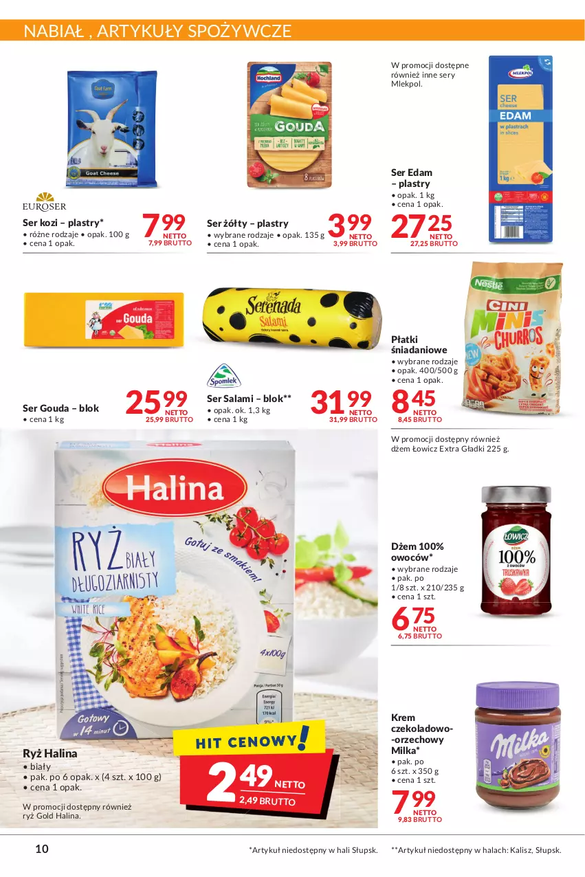 Gazetka promocyjna Makro - [Oferta promocyjna] Artykuły spożywcze i przemysłowe - ważna 23.08 do 04.09.2022 - strona 10 - produkty: Artykuły spożywcze, Danio, Dżem, Edam, Gouda, Milka, Ryż, Salami, Ser, Ser kozi, Ser salami