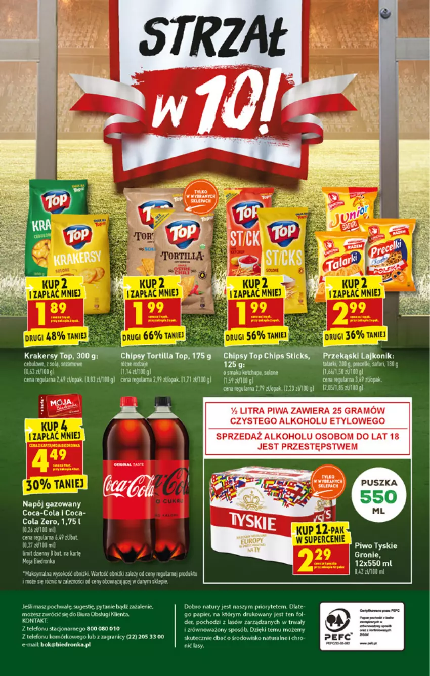 Gazetka promocyjna Biedronka - W tym tygodniu - ważna 31.05 do 05.06.2021 - strona 64 - produkty: Chipsy, Coca-Cola, Dron, Fa, Gra, Krakersy, Lajkonik, LG, Napój, Napój gazowany, Piwa, Telefon, Top, Tortilla, Tyskie