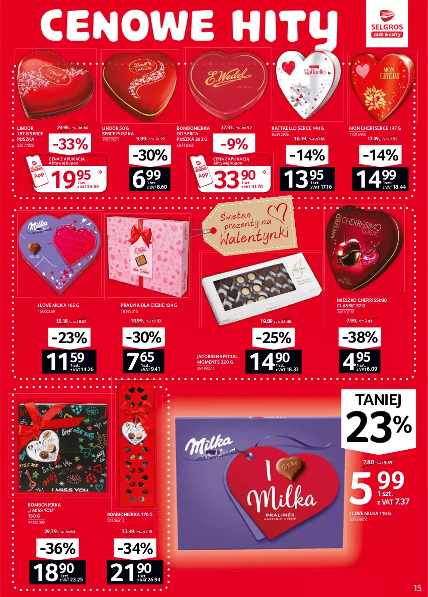 Gazetka promocyjna Selgros - Oferta spożywcza - ważna 04.02 do 17.02.2021 - strona 15 - produkty: Fa, Jacobs, Lindor, Milka, Moments, Raffaello, Ser