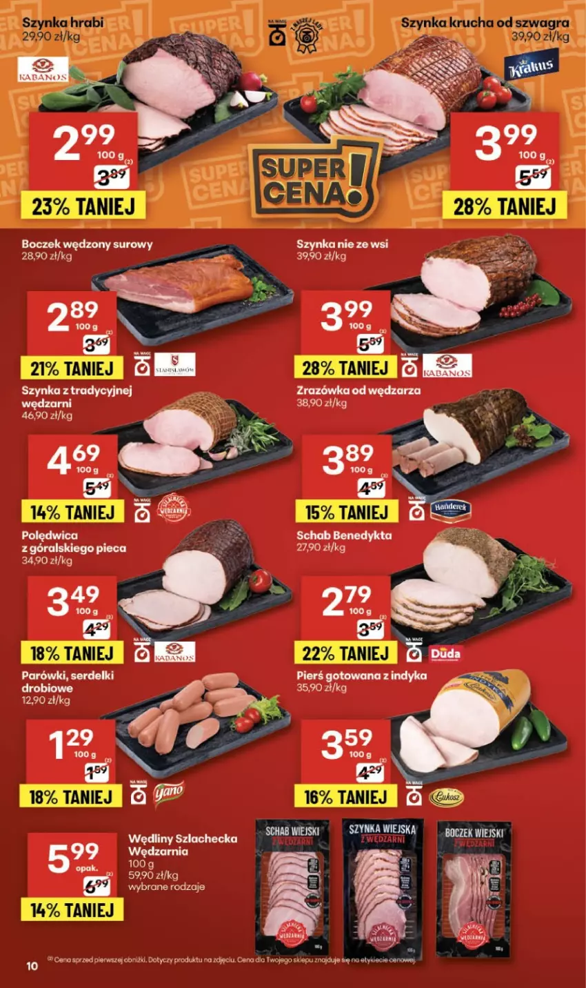 Gazetka promocyjna Delikatesy Centrum - Franczyza DC48 Czwartek - ważna 27.11 do 03.12.2025 - strona 10 - produkty: Boczek, Kabanos, Parówki, Piec, Schab Benedykta, Ser, Serdelki, Szynka