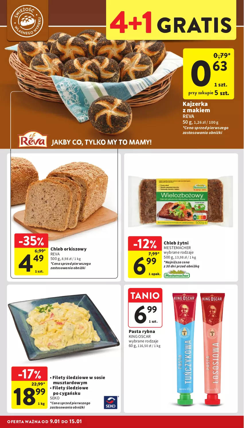 Gazetka promocyjna Intermarche - Gazetka Intermarche - ważna 09.01 do 15.01.2025 - strona 18 - produkty: Chleb, Gra, Kajzerka, Mus, SEKO, Sos