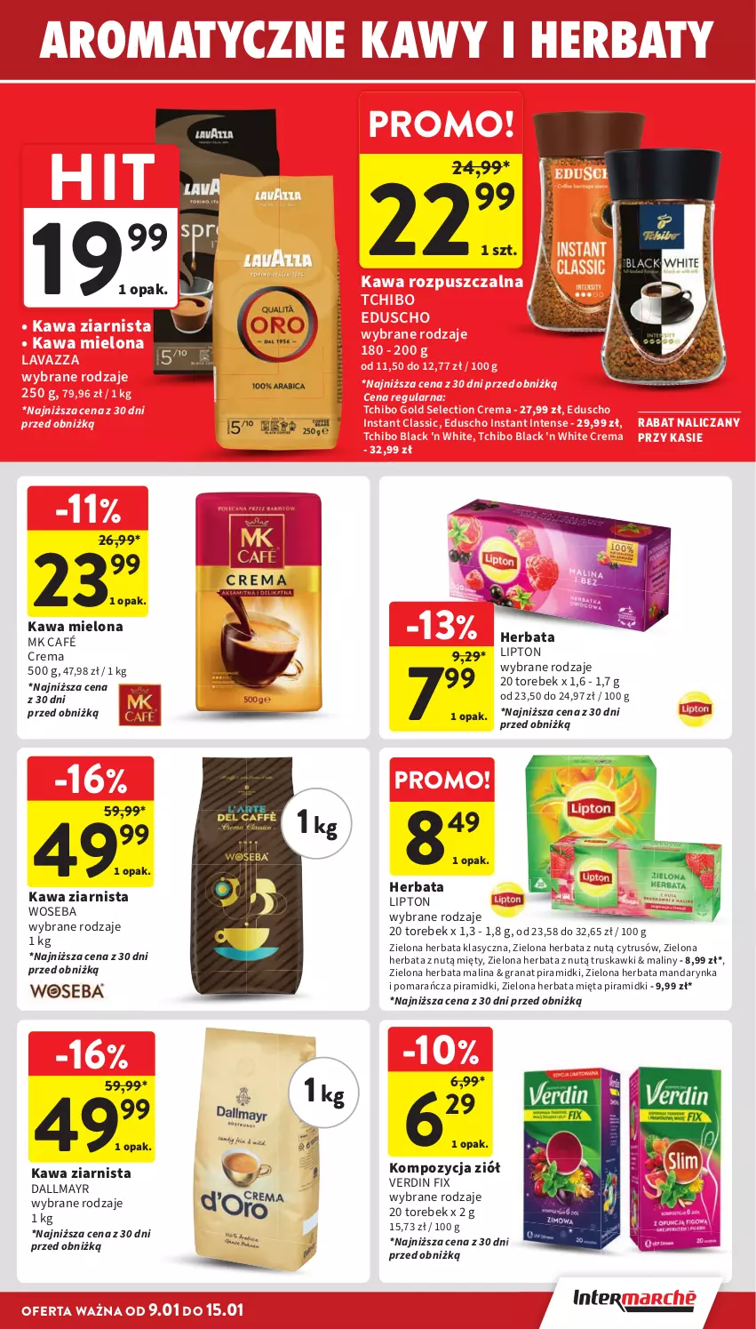 Gazetka promocyjna Intermarche - Gazetka Intermarche - ważna 09.01 do 15.01.2025 - strona 27 - produkty: Dallmayr, Gra, Granat, Herbata, Kawa, Kawa mielona, Kawa rozpuszczalna, Kawa ziarnista, Lack, Lavazza, Lipton, Maliny, Mięta, Tchibo, Truskawki, Woseba