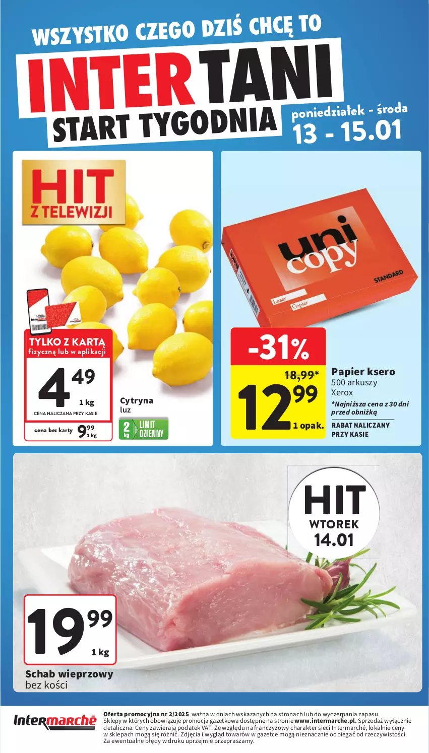 Gazetka promocyjna Intermarche - Gazetka Intermarche - ważna 09.01 do 15.01.2025 - strona 44 - produkty: Papier, Schab wieprzowy, Ser