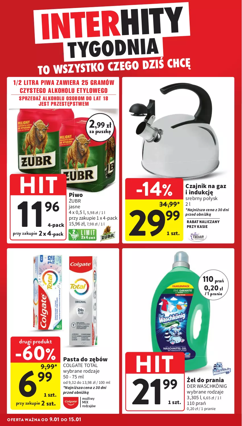 Gazetka promocyjna Intermarche - Gazetka Intermarche - ważna 09.01 do 15.01.2025 - strona 6 - produkty: Colgate, Colgate Total, Czajnik, Gra, König, LG, Pasta do zębów, Piwa, Piwo