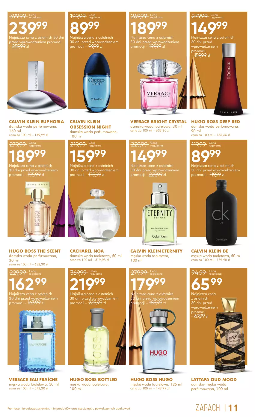 Gazetka promocyjna Super Pharm - Gazetka - ważna 13.12 do 26.12.2024 - strona 11 - produkty: Cacharel, Calvin Klein, Fa, Hugo Boss, Perfum, SESSIO, Versace, Woda, Woda perfumowana, Woda toaletowa