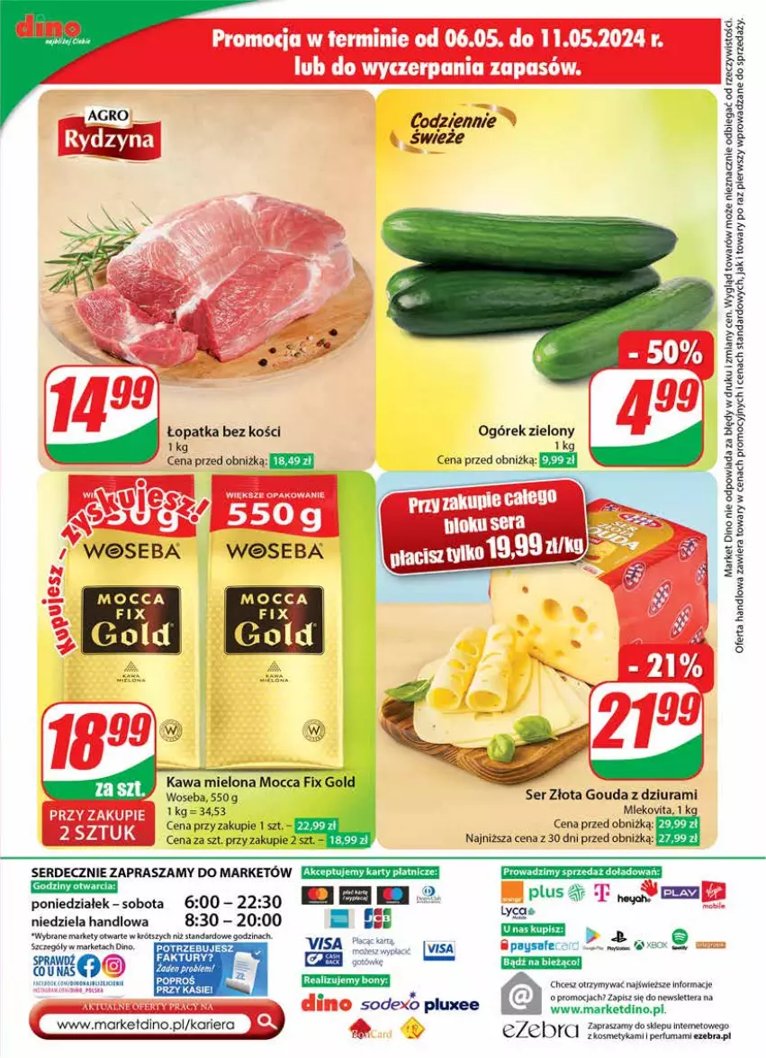 Gazetka promocyjna Dino - Gazetka 19 / 2024 - ważna 08.05 do 14.05.2024 - strona 63 - produkty: Fa, Gouda, Kawa, Kawa mielona, Mleko, Mlekovita, Mocca Fix Gold, Ogórek, Perfum, Ser, Tera, Woseba