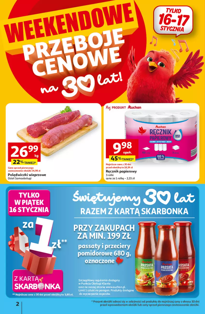 Gazetka promocyjna Auchan - Gazetka 30 Lat Hipermarket Auchan - ważna 15.01 do 21.01.2026 - strona 2 - produkty: Papier, Ręcznik, Rolki