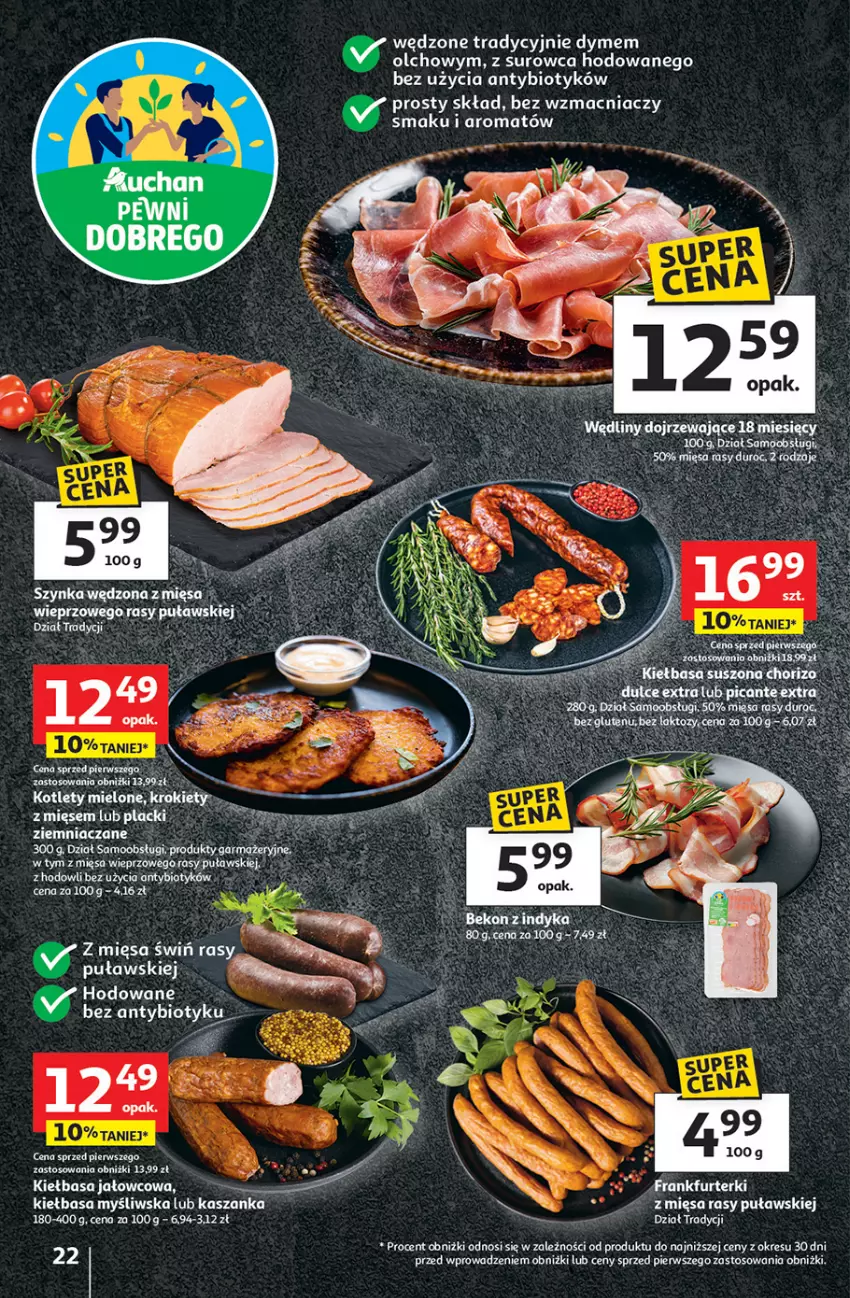 Gazetka promocyjna Auchan - Gazetka 30 Lat Hipermarket Auchan - ważna 15.01 do 21.01.2026 - strona 22 - produkty: Frankfurterki, Kiełbasa, Szynka, Waga