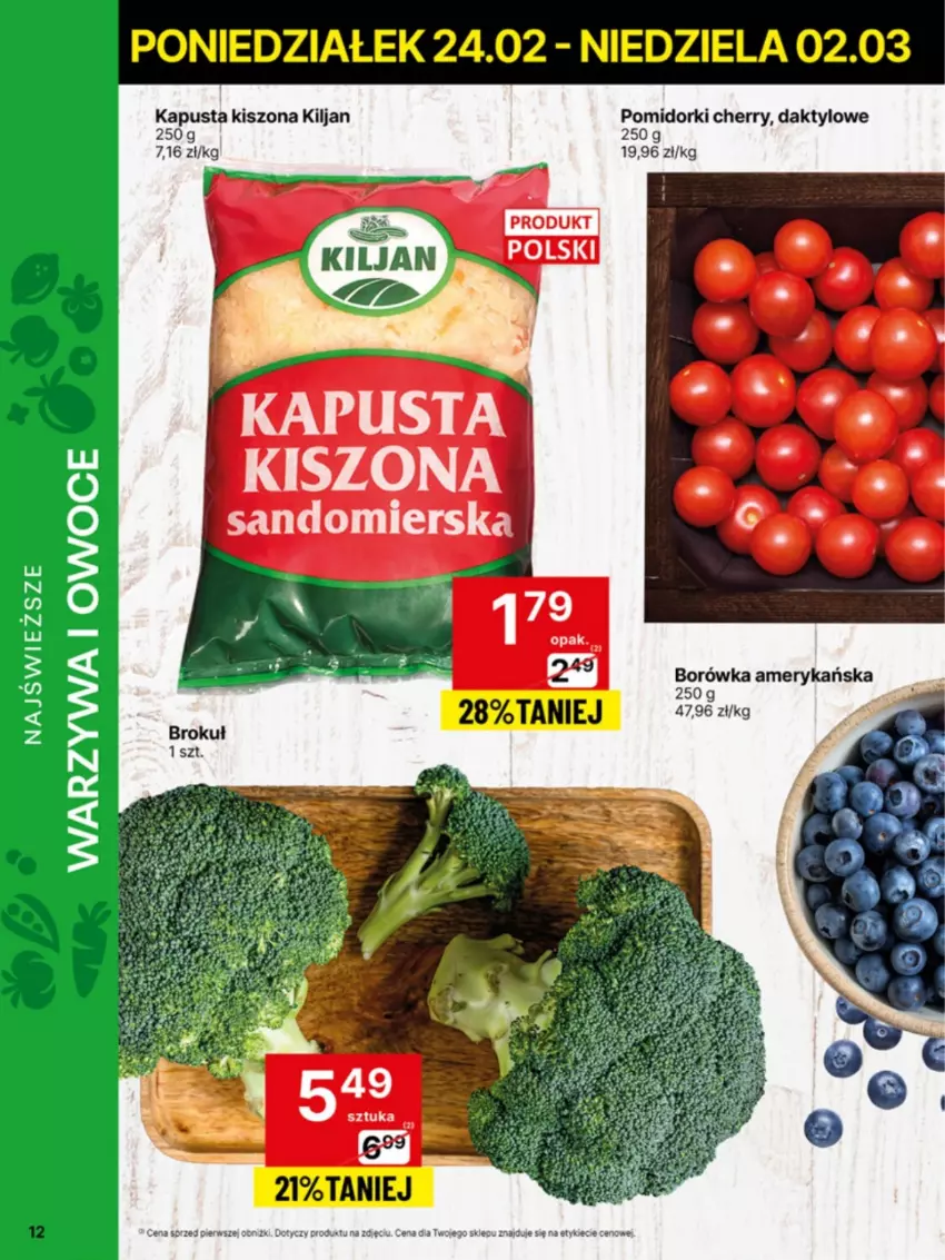 Gazetka promocyjna Delikatesy Centrum - NOWA GAZETKA Delikatesy Centrum od 24 lutego! 24.02-2.03.2025 - ważna 24.02 do 02.03.2025 - strona 12 - produkty: Borówka, Fa, Owoce, Pomidorki, Warzywa, Warzywa i owoce