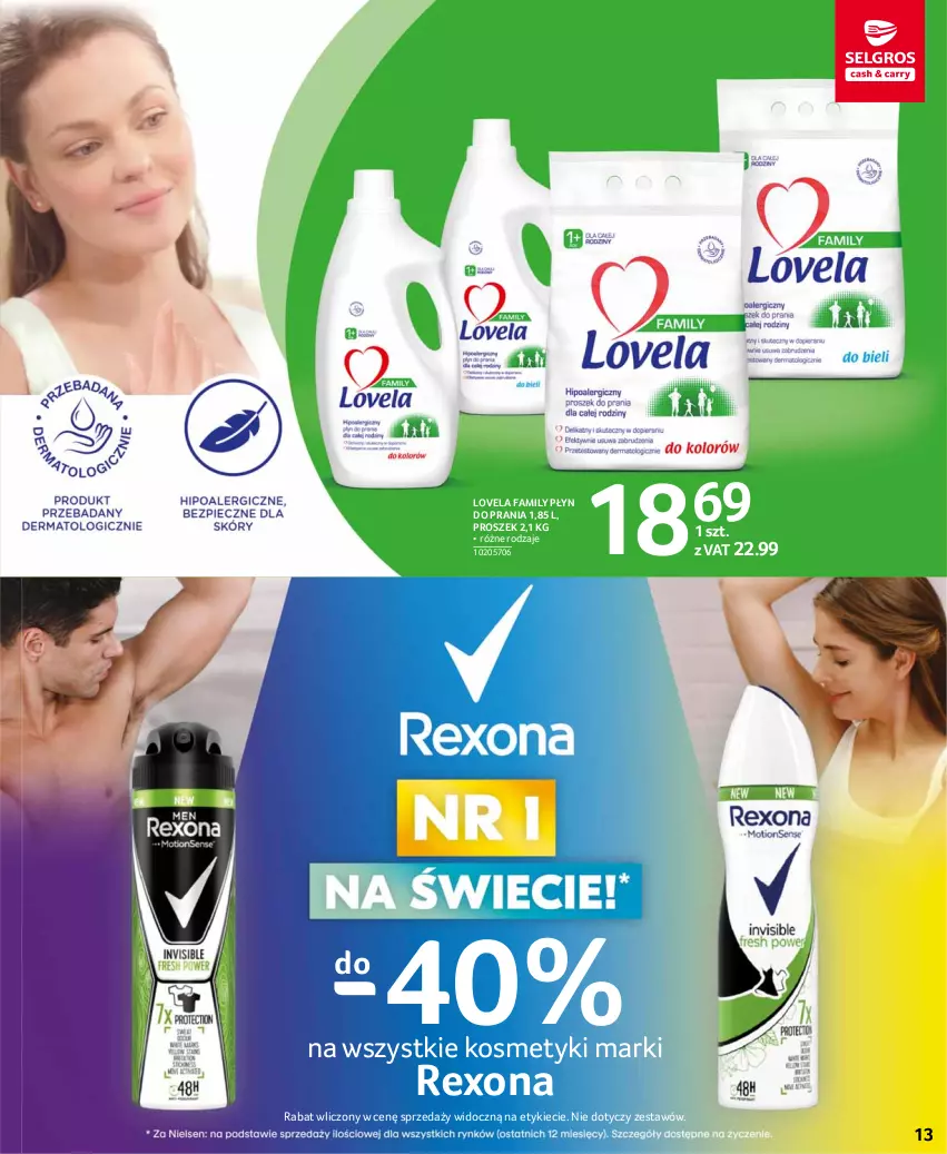 Gazetka promocyjna Selgros - Katalog Uroda - ważna 08.03 do 04.08.2021 - strona 13 - produkty: Fa, Lovela, Płyn do prania, Rexona