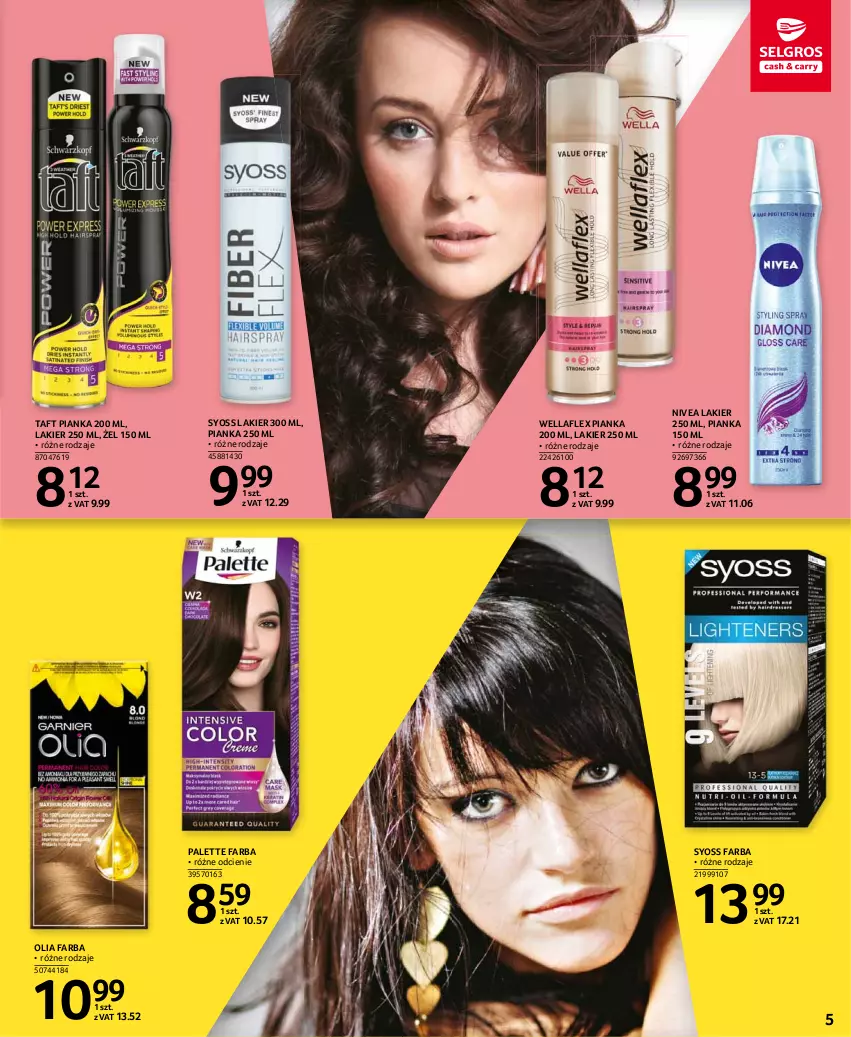 Gazetka promocyjna Selgros - Katalog Uroda - ważna 08.03 do 04.08.2021 - strona 5 - produkty: Fa, Lakier, Nivea, Palette, Syoss, Taft, Wella, Wellaflex