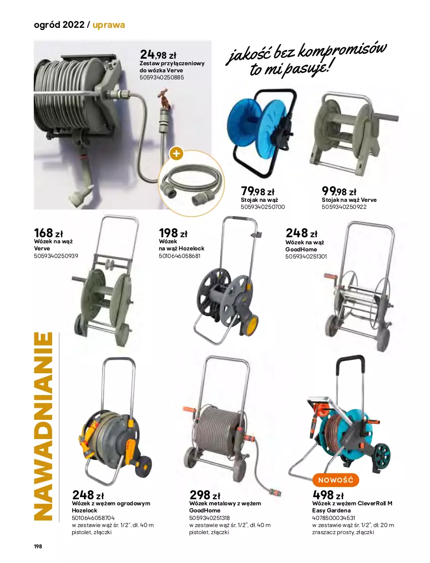 Gazetka promocyjna Castorama - Katalog Ogrody 2022 - ważna 01.03 do 31.10.2022 - strona 198 - produkty: Astor, Fiskars, Ogród, Pistolet, Por, Rama, Stojak, Wózek