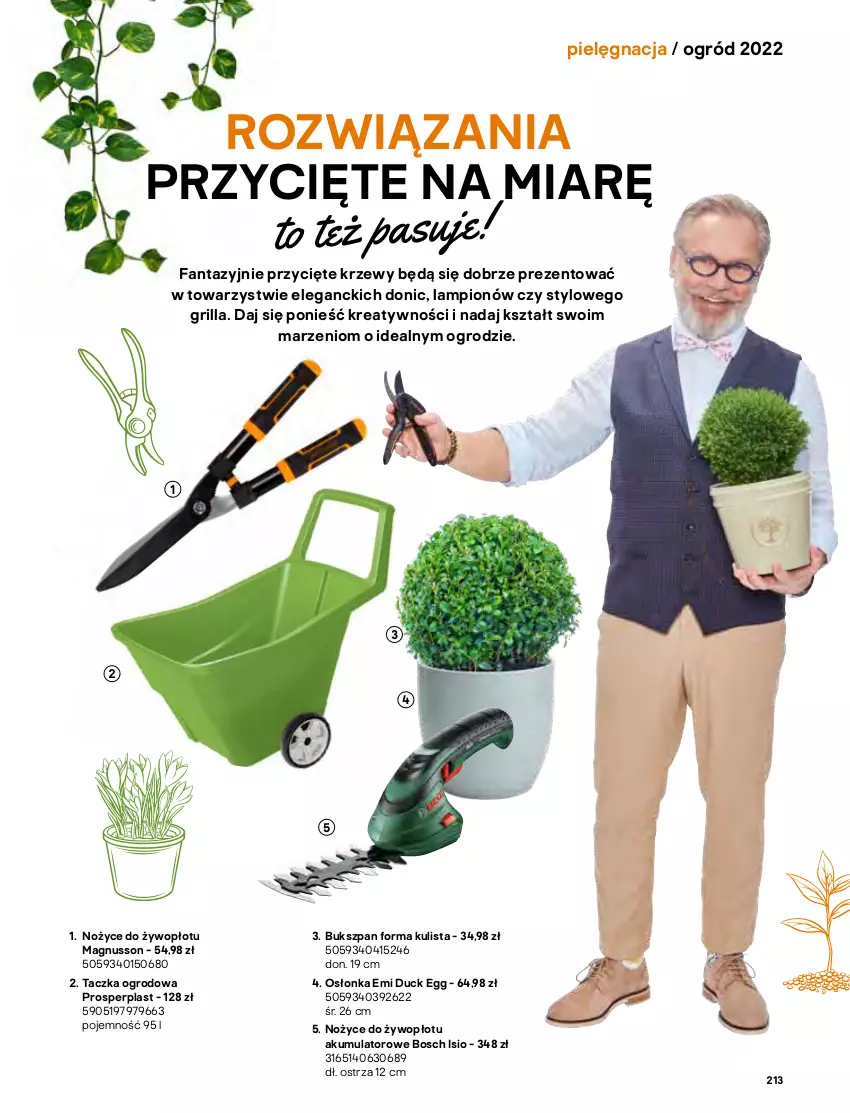 Gazetka promocyjna Castorama - Katalog Ogrody 2022 - ważna 01.03 do 31.10.2022 - strona 213 - produkty: Akumulator, Astor, Bosch, Duck, Fa, Fanta, Grill, Kosiarka, Kosz, Lampion, Noż, Nożyce, Ogród, Osłonka, Rama, Warka