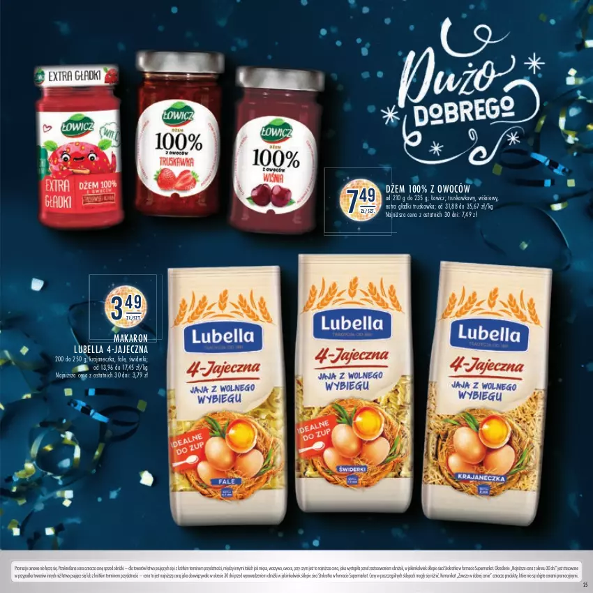 Gazetka promocyjna Stokrotka - Katalog Sylwester - ważna 28.12.2023 do 10.01.2024 - strona 25 - produkty: Bell, Bella, Dżem, Fa, Lubella, Makaron, Mięso, Owoce, Warzywa