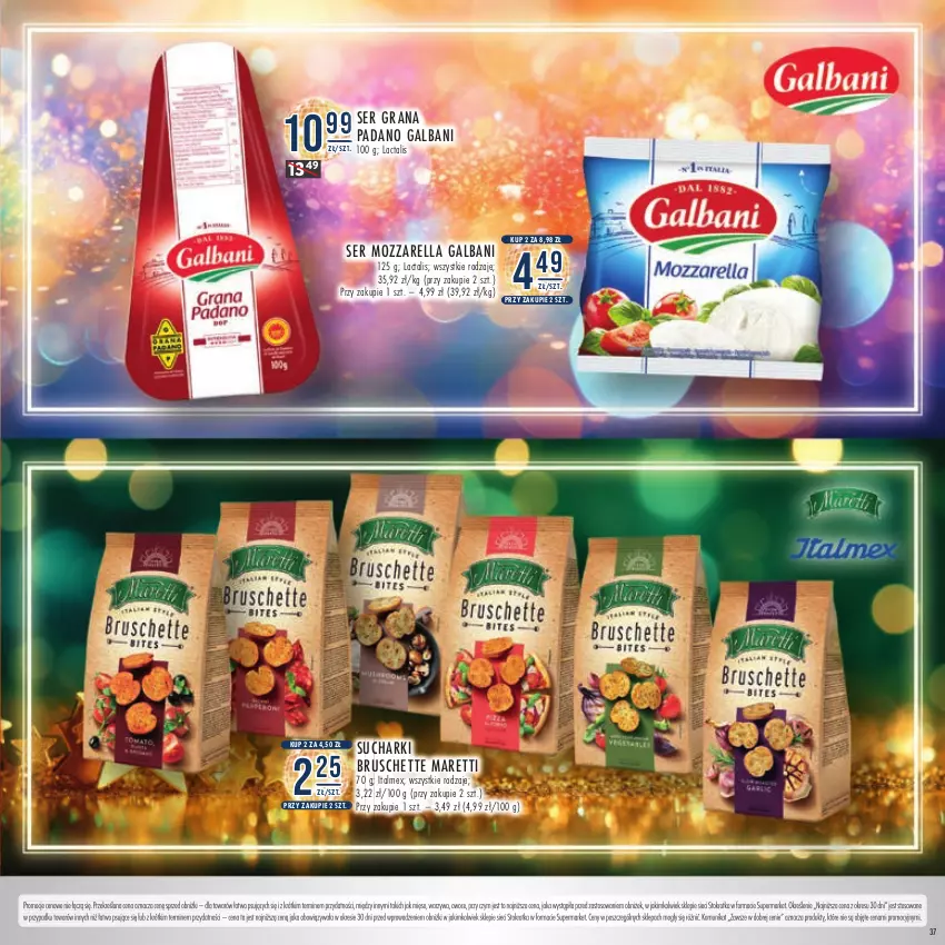 Gazetka promocyjna Stokrotka - Katalog Sylwester - ważna 28.12.2023 do 10.01.2024 - strona 37 - produkty: Bruschette, Galbani, Gra, Mięso, Mozzarella, Owoce, Ser, Warzywa