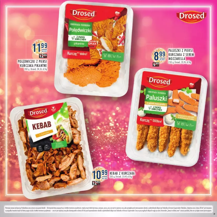 Gazetka promocyjna Stokrotka - Katalog Sylwester - ważna 28.12.2023 do 10.01.2024 - strona 39 - produkty: Kebab, Kebab z kurczaka, Kurczak, Mięso, Mozzarella, Owoce, Ser, Warzywa