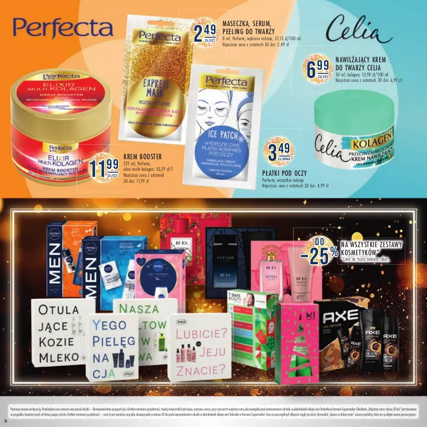 Gazetka promocyjna Stokrotka - Katalog Sylwester - ważna 28.12.2023 do 10.01.2024 - strona 50 - produkty: Booster, Kolagen, Krem do twarzy, Mięso, Owoce, Peeling, Perfecta, Rum, Ser, Serum, Warzywa