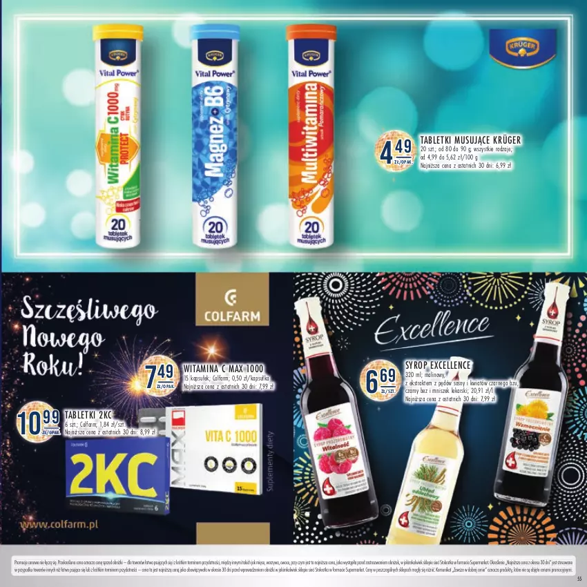 Gazetka promocyjna Stokrotka - Katalog Sylwester - ważna 28.12.2023 do 10.01.2024 - strona 55 - produkty: Fa, Mięso, Mus, Owoce, Sos, Syrop, Tablet, Tabletki musujące, Warzywa