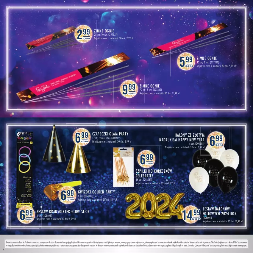 Gazetka promocyjna Stokrotka - Katalog Sylwester - ważna 28.12.2023 do 10.01.2024 - strona 6 - produkty: Balony, Mięso, Owoce, Warzywa