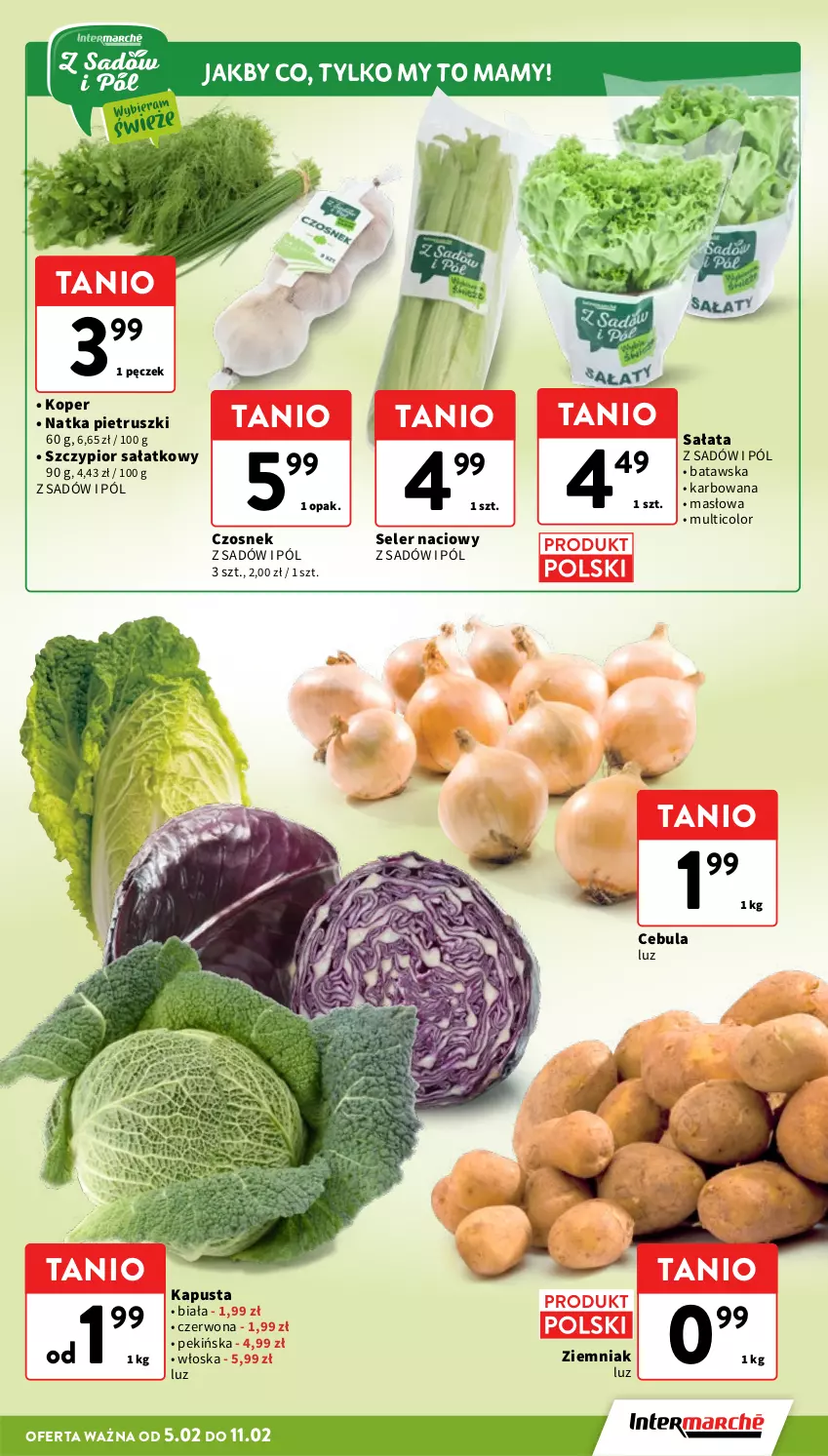 Gazetka promocyjna Intermarche - Gazetka Intermarche - ważna 05.02 do 11.02.2026 - strona 11 - produkty: Cebula, Czosnek, Masło, Natka pietruszki, Sałat, Seler naciowy