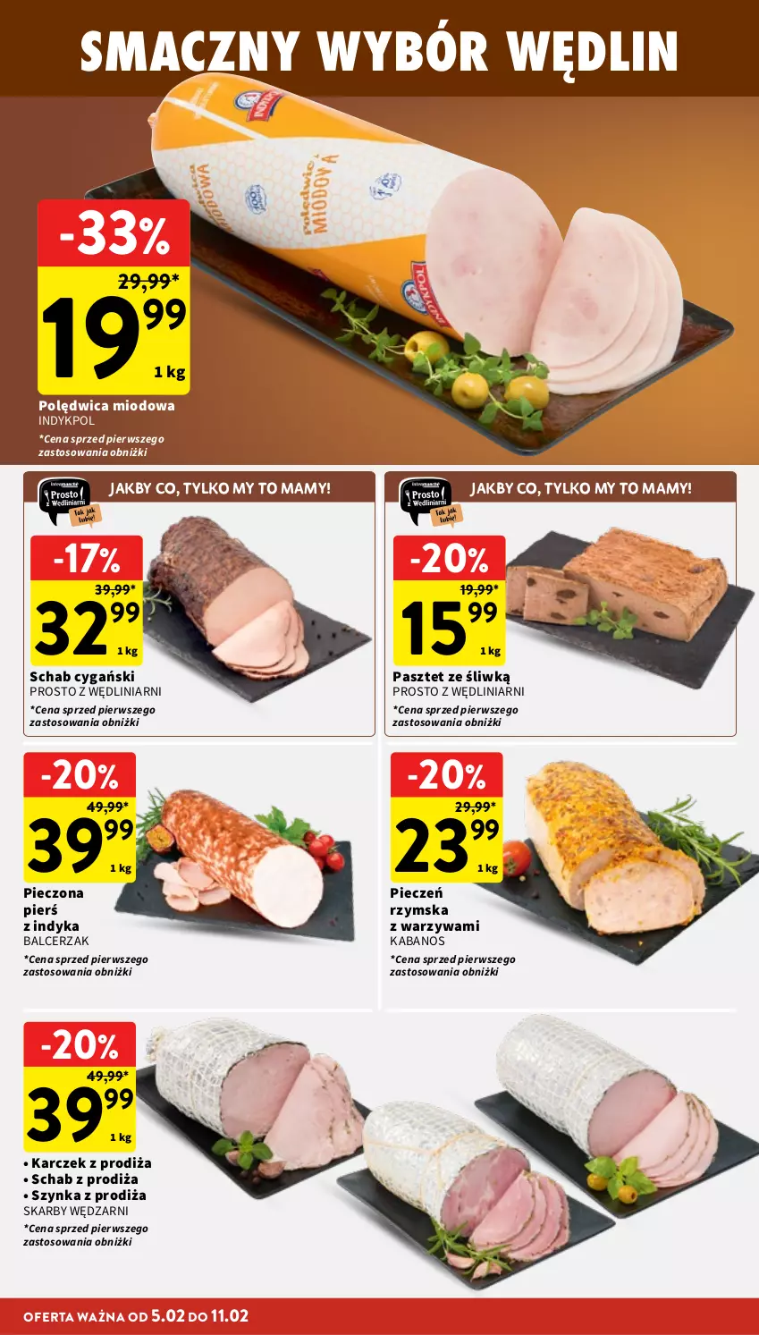 Gazetka promocyjna Intermarche - Gazetka Intermarche - ważna 05.02 do 11.02.2026 - strona 14 - produkty: Kabanos, Pasztet, Piec, Pieczeń rzymska, Polędwica, Szynka, Warzywa