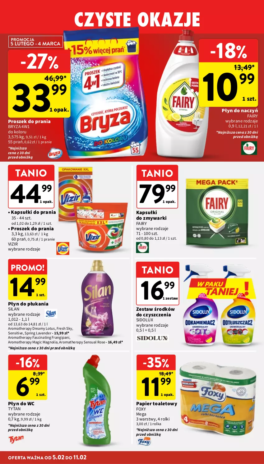 Gazetka promocyjna Intermarche - Gazetka Intermarche - ważna 05.02 do 11.02.2026 - strona 38 - produkty: Bryza, Fa, Fairy, Foxy, Kapsułki do prania, Papier, Papier toaletowy, Płyn do płukania, Płyn do wc, Proszek do prania, Rolki, Sensual, Sidolux, Silan, Tytan, Vizir, Zmywarki