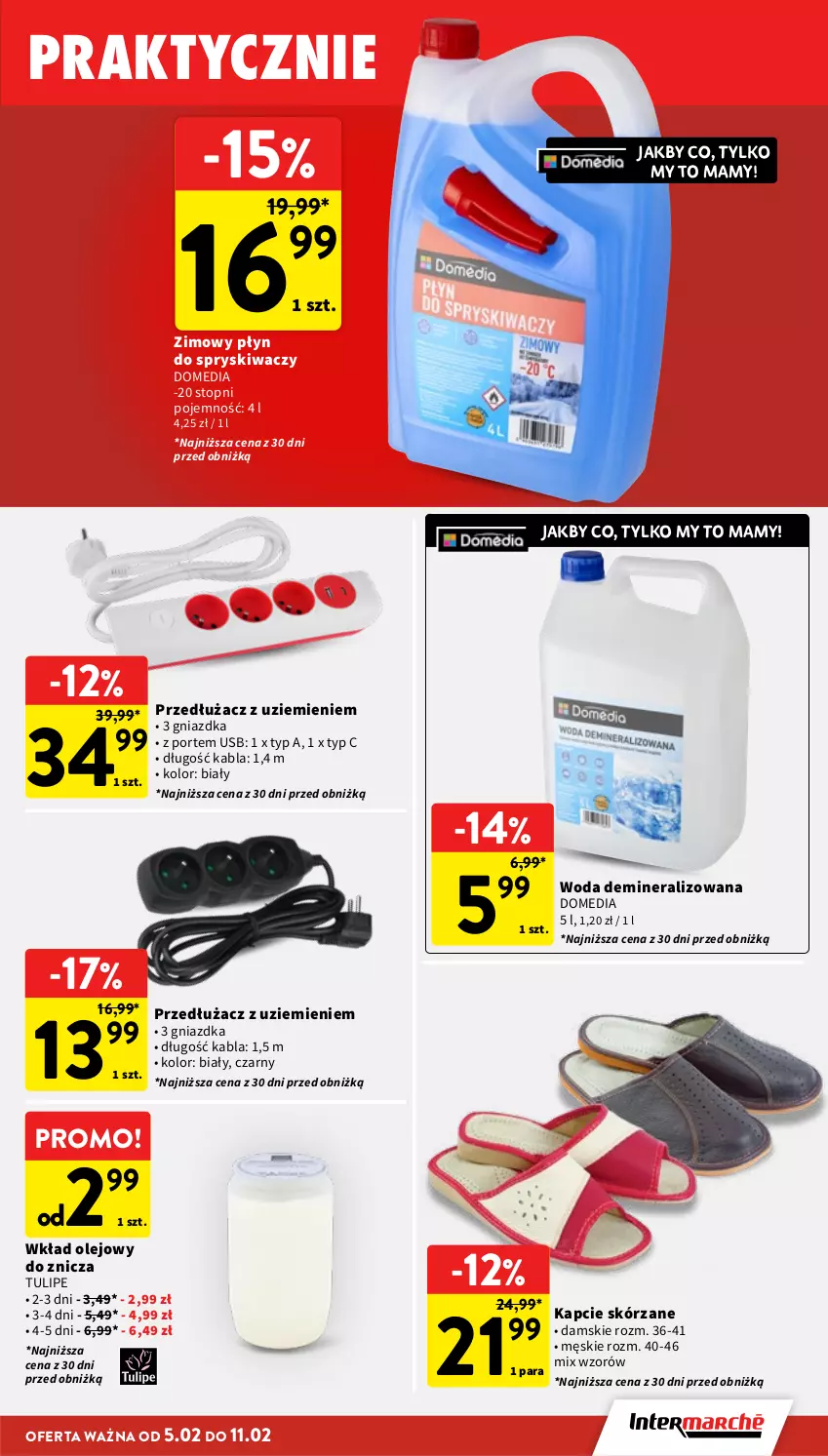 Gazetka promocyjna Intermarche - Gazetka Intermarche - ważna 05.02 do 11.02.2026 - strona 41 - produkty: Kapcie, Olej, Płyn do spryskiwaczy, Por, Top, Wkład olejowy, Woda, Znicz