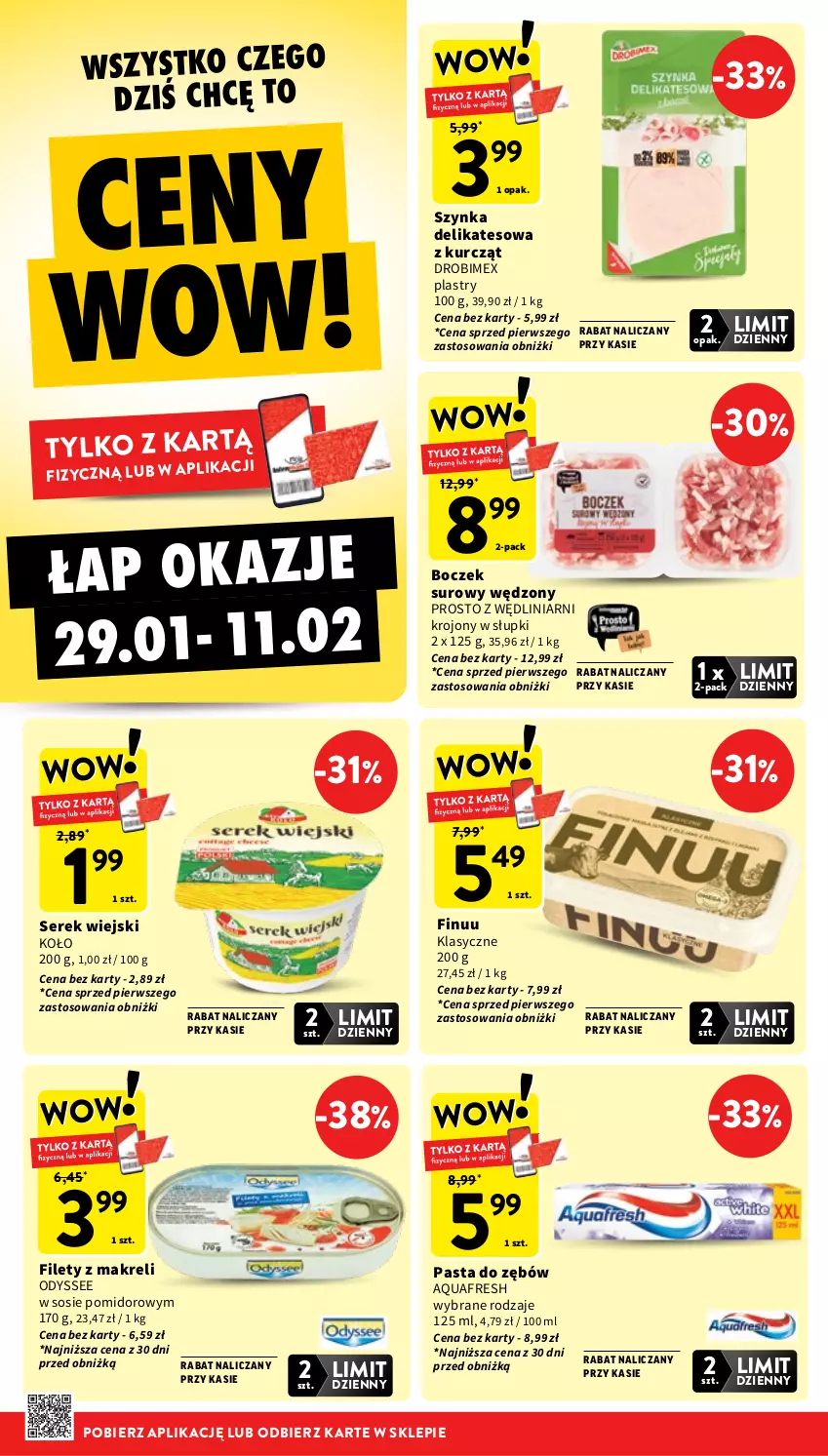 Gazetka promocyjna Intermarche - Gazetka Intermarche - ważna 05.02 do 11.02.2026 - strona 8 - produkty: Aquafresh, Boczek, Drobimex, Finuu, Pasta do zębów, Ser, Serek, Serek wiejski, Sos, Szynka, Szynka delikatesowa