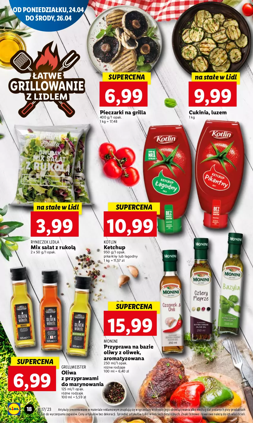 Gazetka promocyjna Lidl - GAZETKA - ważna 24.04 do 26.04.2023 - strona 24 - produkty: Grill, Ketchup, Kotlin, Monini, Piec, Sałat