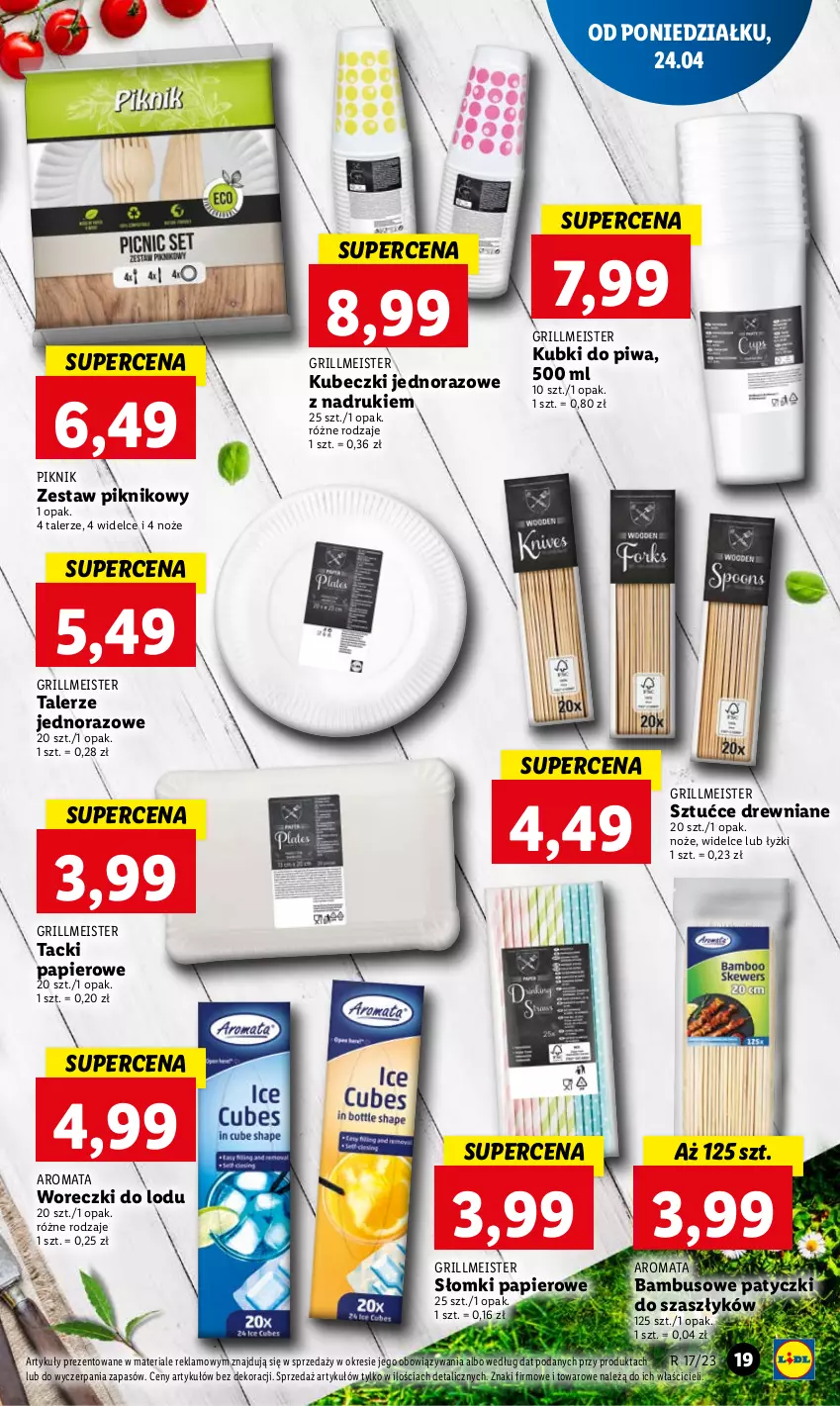 Gazetka promocyjna Lidl - GAZETKA - ważna 24.04 do 26.04.2023 - strona 25 - produkty: Grill, Noż, Papier, Piwa, Talerz, Woreczki do lodu