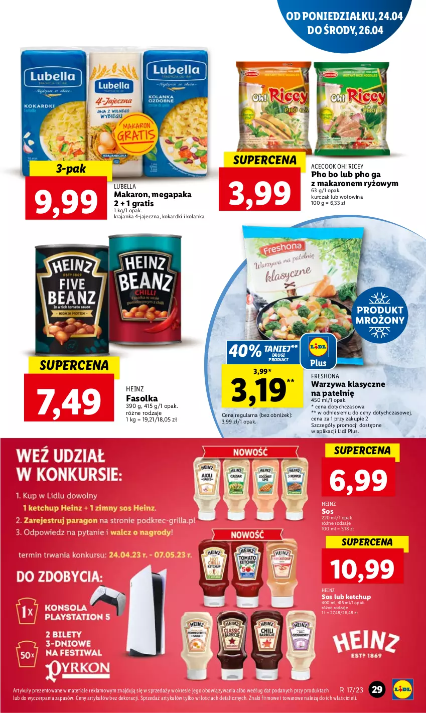 Gazetka promocyjna Lidl - GAZETKA - ważna 24.04 do 26.04.2023 - strona 39 - produkty: Bell, Bella, Fa, Gra, Heinz, Ketchup, Kurczak, Lubella, Makaron, Ryż, Sos, Warzywa, Wołowina