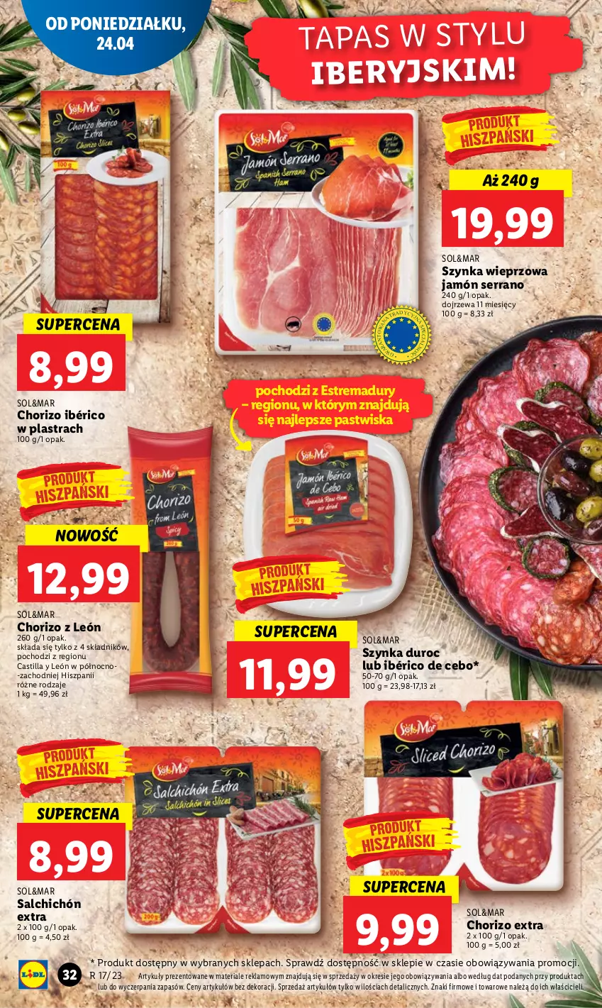 Gazetka promocyjna Lidl - GAZETKA - ważna 24.04 do 26.04.2023 - strona 42 - produkty: Jamón serrano, Ser, Szynka, Szynka wieprzowa