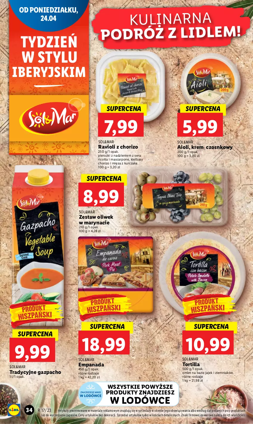 Gazetka promocyjna Lidl - GAZETKA - ważna 24.04 do 26.04.2023 - strona 44 - produkty: Kurczak, Mascarpone, Ricotta, Ser, Tortilla