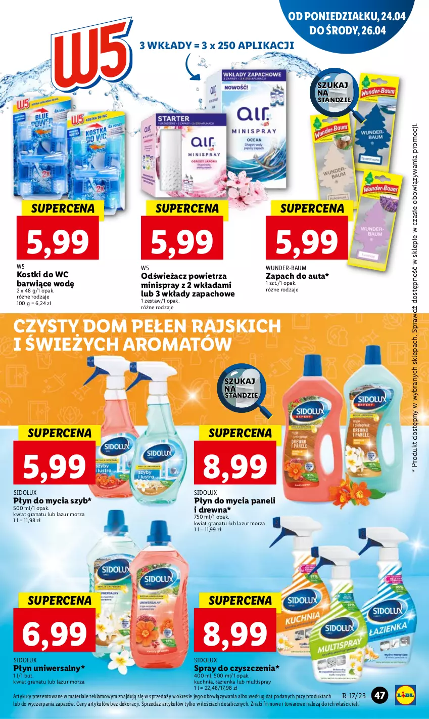 Gazetka promocyjna Lidl - GAZETKA - ważna 24.04 do 26.04.2023 - strona 57 - produkty: Gra, Granat, Kuchnia, Lazur, Odświeżacz powietrza, Płyn do mycia, Płyn do mycia paneli, Sidolux, Spray do czyszczenia