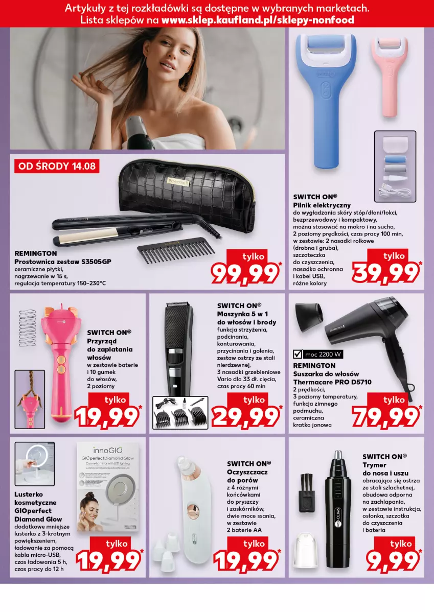 Gazetka promocyjna Kaufland - Kaufland - ważna 14.08 do 21.08.2024 - strona 16 - produkty: Bateria, Kabel USB, Maszynka, Osłonka, Pilnik, Por, Remington, Suszarka, Szczoteczka, Szczotka, Szynka