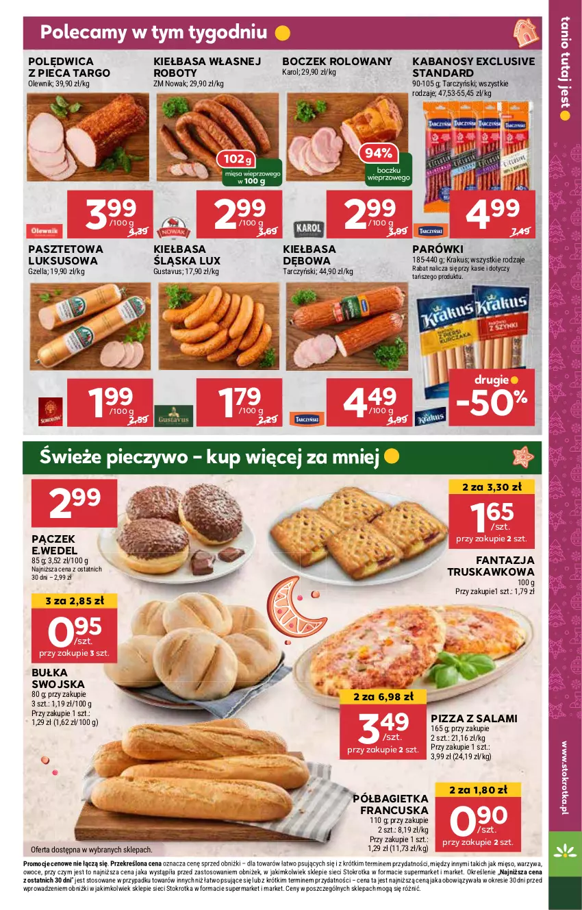 Gazetka promocyjna Stokrotka - Supermarket Opole/Radom - ważna 05.12 do 11.12.2024 - strona 13 - produkty: Bagietka, Boczek, Bułka, Fa, Fanta, Kabanos, Kiełbasa, Kiełbasa śląska, Mięso, NOWAK, Olewnik, Owoce, Pączek, Parówki, Pasztet, Piec, Pieczywo, Pizza, Półbagietka, Polędwica, Robot, Salami, Warzywa