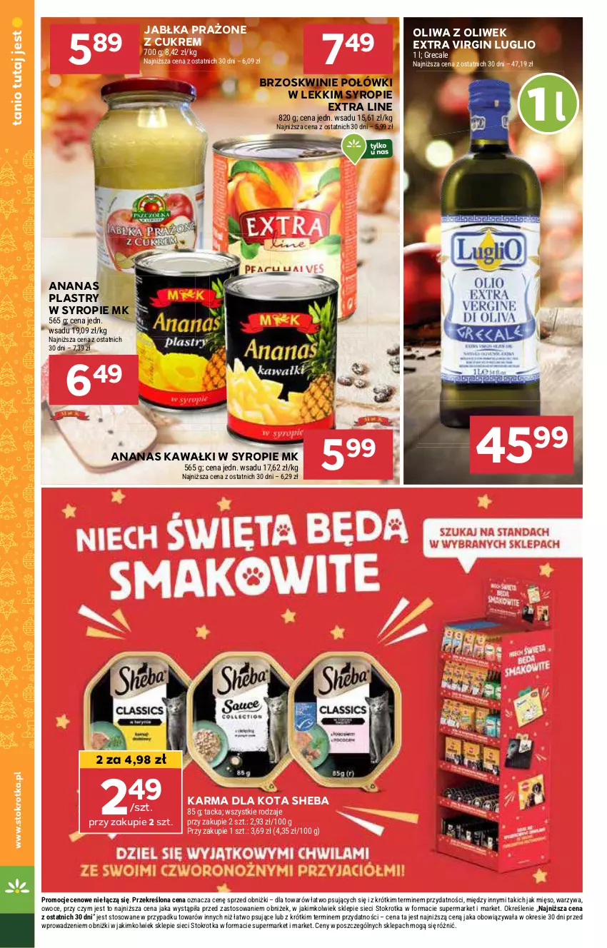 Gazetka promocyjna Stokrotka - Supermarket Opole/Radom - ważna 05.12 do 11.12.2024 - strona 20 - produkty: Ananas, Brzoskwinie, Gin, Jabłka, Jabłka prażone, Kawa, Mięso, Oliwa z oliwek, Owoce, Sheba, Syrop, Warzywa