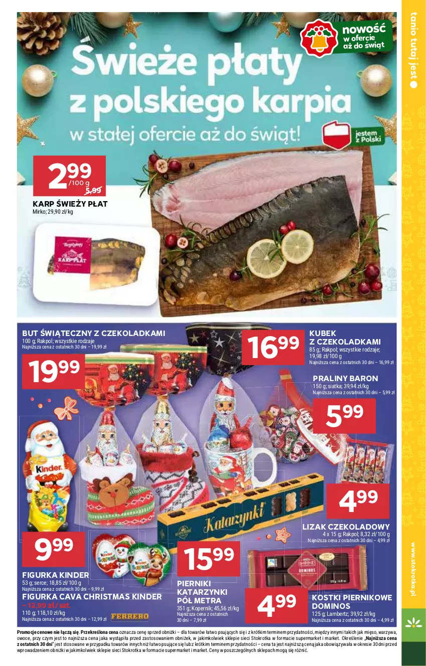 Gazetka promocyjna Stokrotka - Supermarket Opole/Radom - ważna 05.12 do 11.12.2024 - strona 5 - produkty: Karp, Kinder, Kubek, Mięso, Owoce, Piernik, Praliny, Ser, Siatka, Warzywa