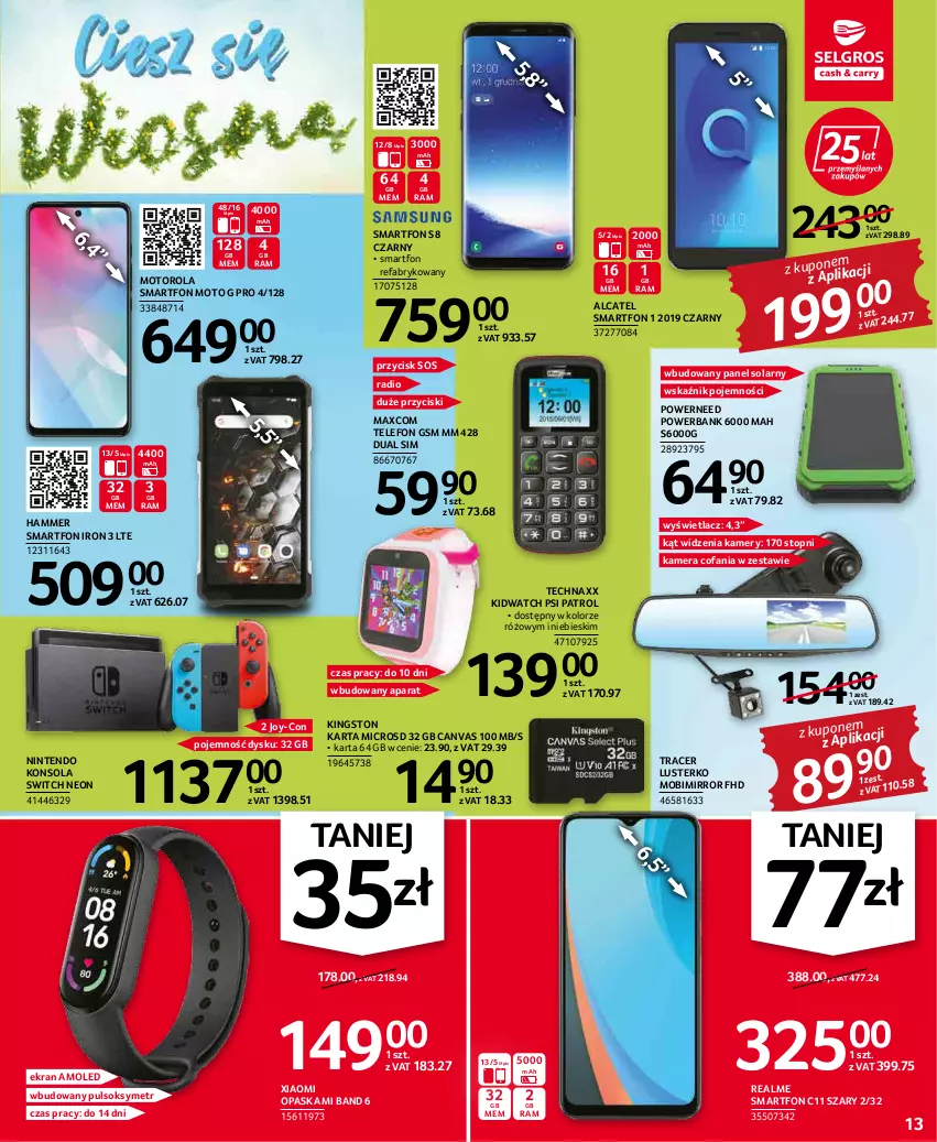 Gazetka promocyjna Selgros - Oferta przemysłowa - ważna 19.04 do 04.05.2022 - strona 13 - produkty: Acer, Amol, Fa, Kamera, Kamery, Konsola, Motorola, Opaska, Powerbank, Psi Patrol, Pulsoksymetr, Smartfon, Sok, Sos, Telefon, Top