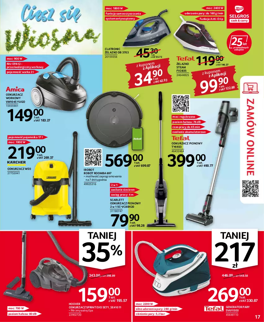 Gazetka promocyjna Selgros - Oferta przemysłowa - ważna 19.04 do 04.05.2022 - strona 17 - produkty: Akumulator, Generator pary, Gra, IRobot, Odkurzacz, Orka, Pojemnik, Robot, Roomba, Silan