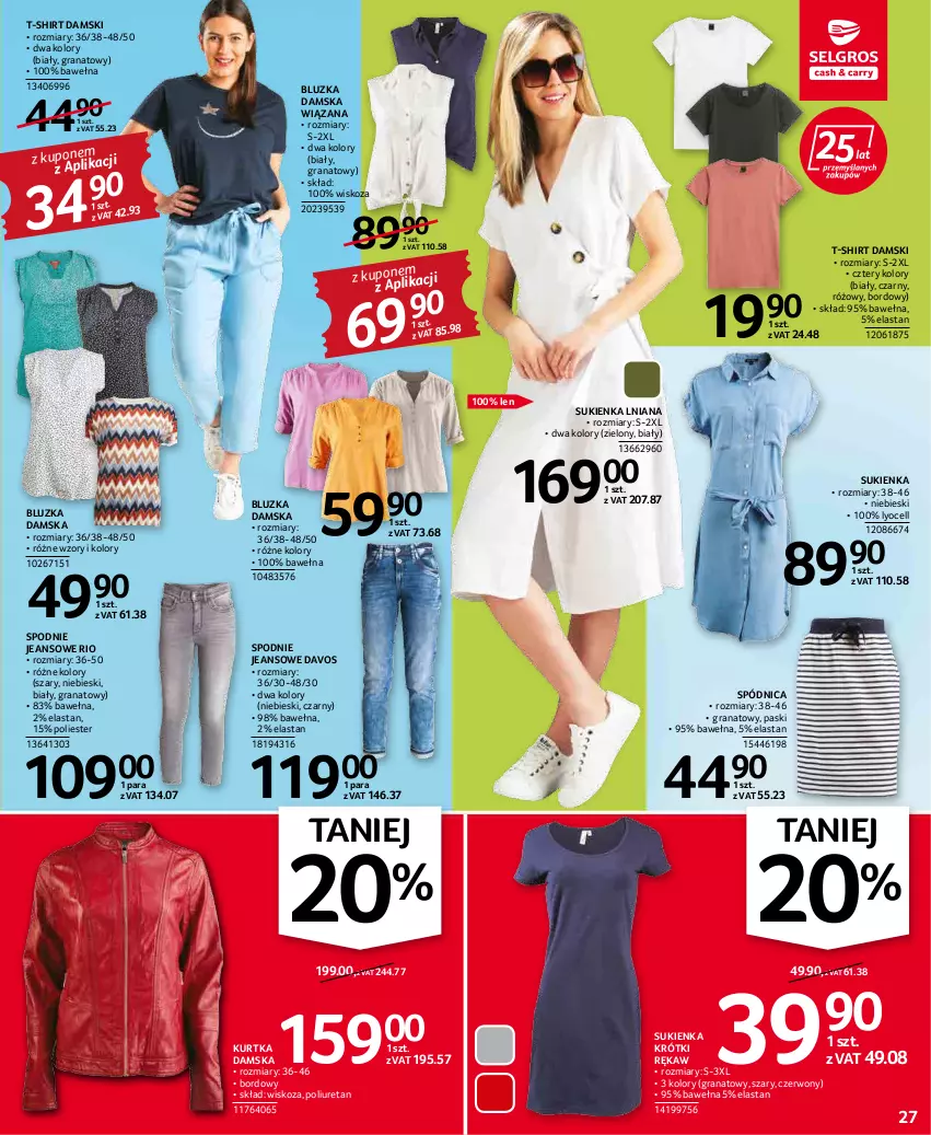 Gazetka promocyjna Selgros - Oferta przemysłowa - ważna 19.04 do 04.05.2022 - strona 27 - produkty: Gra, Granat, Kurtka, Spódnica, Spodnie, Spodnie jeans, Sukienka, T-shirt, Wełna