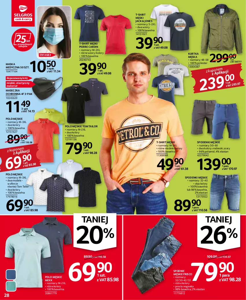 Gazetka promocyjna Selgros - Oferta przemysłowa - ważna 19.04 do 04.05.2022 - strona 28 - produkty: Kurtka, Maska, Maska medyczna, Mexx, Pierre Cardin, Spodnie, T-shirt, Tom Tailor, Wełna