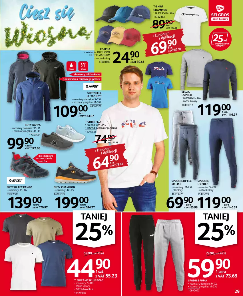 Gazetka promocyjna Selgros - Oferta przemysłowa - ważna 19.04 do 04.05.2022 - strona 29 - produkty: Bluza, Buty, Czapka, Hi-Tec, Puma, Spodnie, T-shirt, Wełna